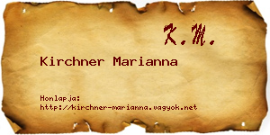 Kirchner Marianna névjegykártya
